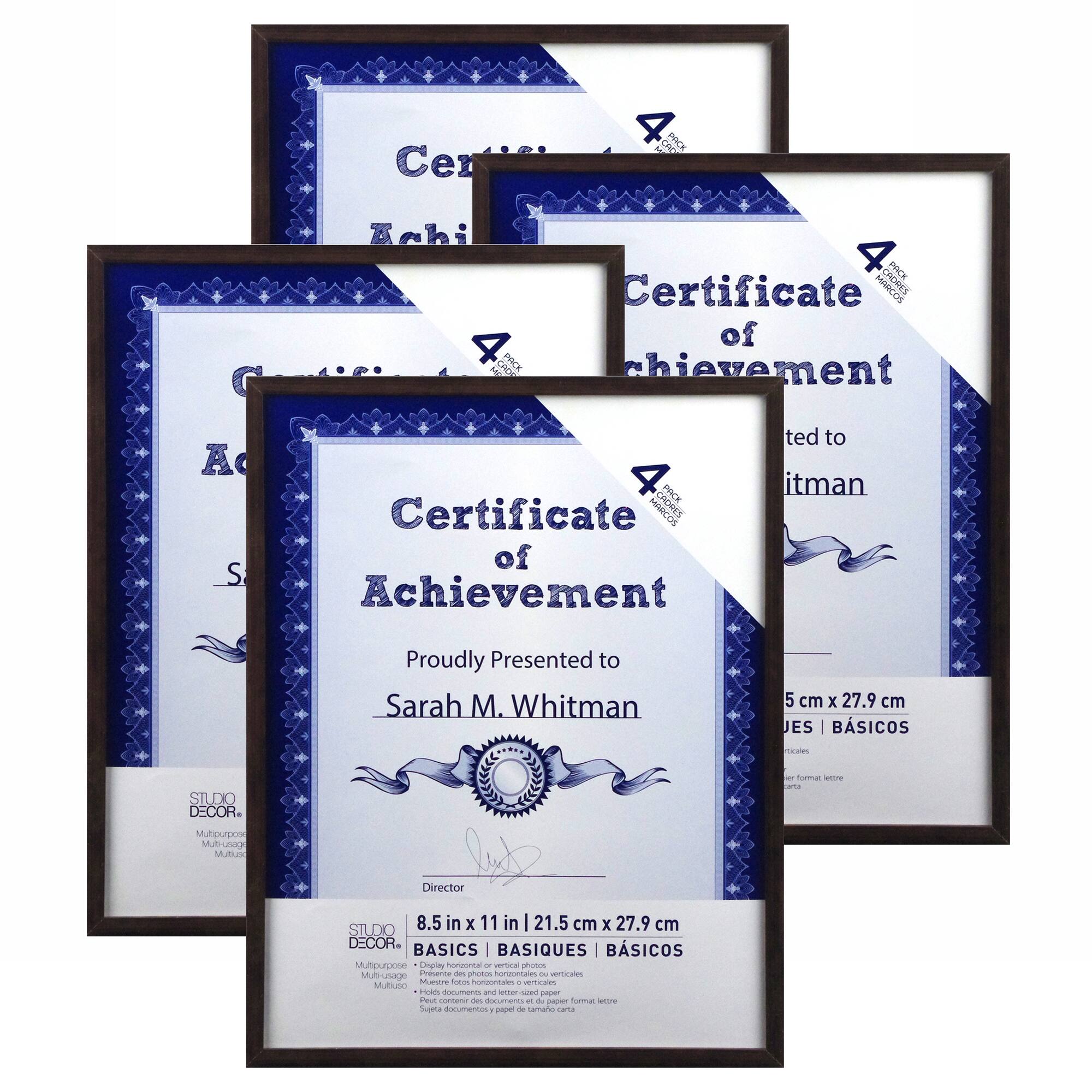 4 Pack Basics 8.5" x 11" Multipurpose Wall Frames by Studio Décor